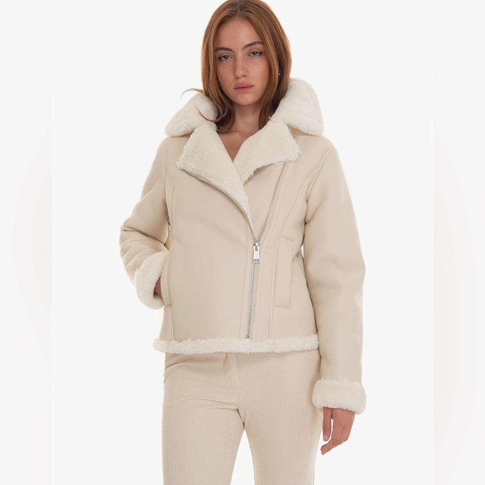 Guess faux fur Leather jacket